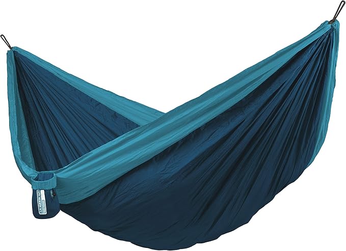LA SIESTA Colibri 3.0 Outdoor Hammock &amp Tree Straps - Camping for Outside Hiking Travel Backpacking - Portable Breathable Nylon Tree Hammock for 2 Person - Double River