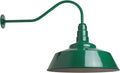 Steel Lighting Co. Large Outdoor Barn Light | Gooseneck Light Fixture | Made in America from 18-Gauge Steel | 20 Dome | 23 Gooseneck Green Exterior/White Interior