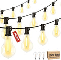 100FT LED Outdoor String Lights with 50+3 Shatterproof Bulbs(Gourd Shape) IP44 Waterproof Commercial Grade Patio String Lights for Outside Porch Backyard Garden Deck Decor 2700K Dimmable