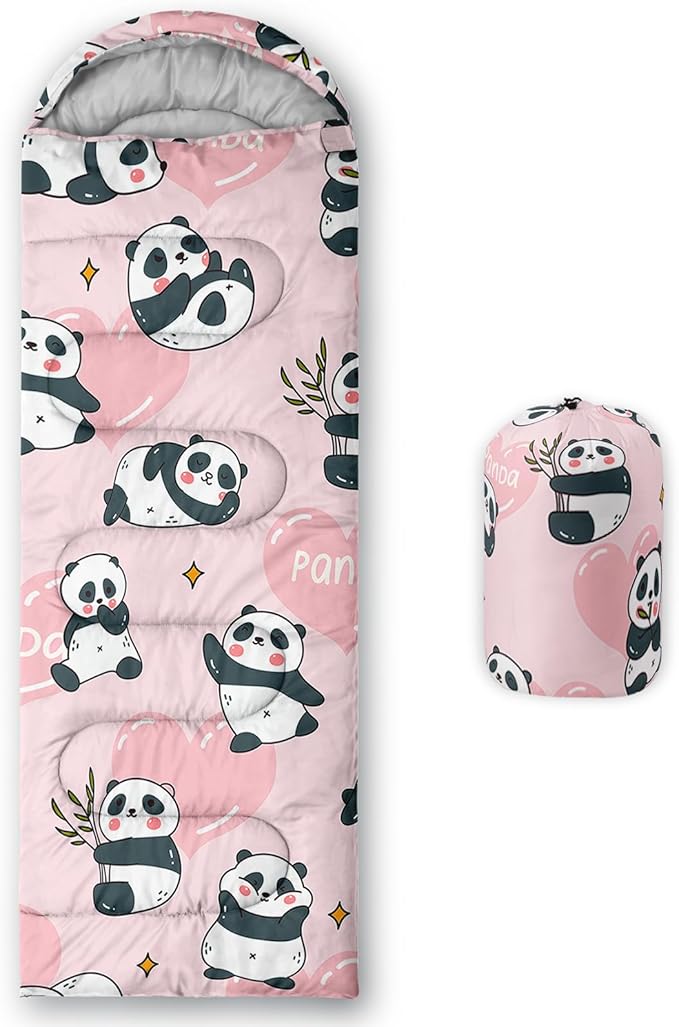 QOOMO Axolotl Cute Camping Sleeping Bags3 Season Warm &amp Cool WeatherLightweightWaterproof Sleeping Bags for Adults &amp KidsTravelingand Outdoors