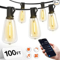addlon 100FT LED Outdoor String Lights with APP Control Waterproof Patio Lights with Shatterproof ST38 Bulbs Dimmable Outside Hanging Light Connectable for Porch Backyard Bristo Garden