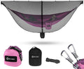 Hammock Anti-Mosquito System - Includes Double Hammock and Bug Net - Set of Essentials for Camping Hiking (Pink Hammock + Bug net)