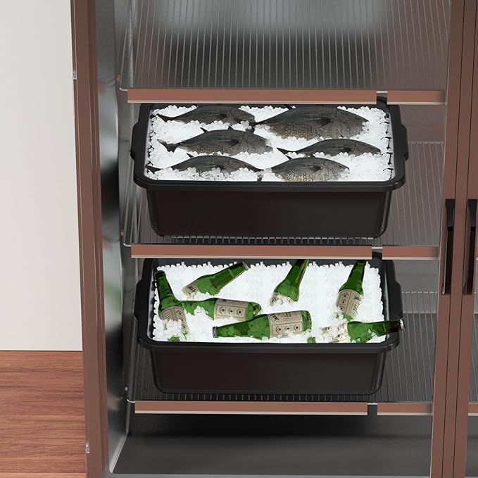 4-Pack Commercial Utility Bus Tubs 23 L Plastic Bus Box Dish Bins Black