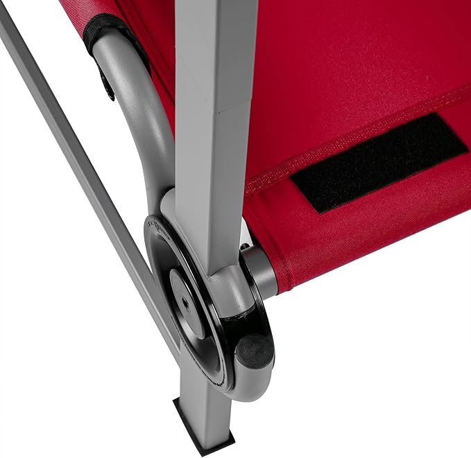 Disc-O-Bed Youth Single Cot Kid-O-Bed with Storage Organizer for Easy Gear Access &amp Carry Bag Transport Indoor or Outdoor Use Red
