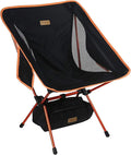 Portable Camping Chair - Compact Ultralight Folding Backpacking Chairs Small Collapsible Foldable Packable Lightweight Backpack Chair in a Bag for Outdoor Camp Picnic Hiking(Black