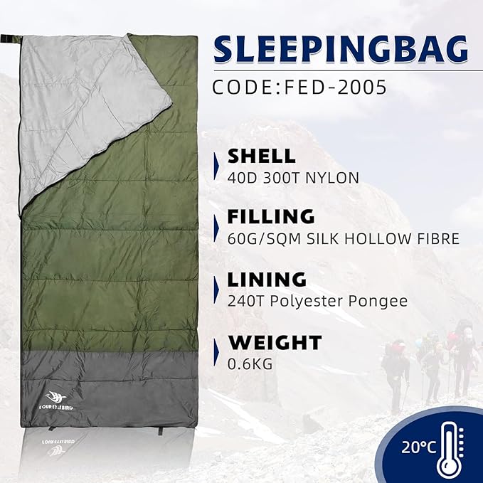 Envelope Sleeping Bag Three Seasons Constant Temperature Sleeping Bag Suitable for All Ages Indoor Hotel Accommodation or Outdoor Travel…