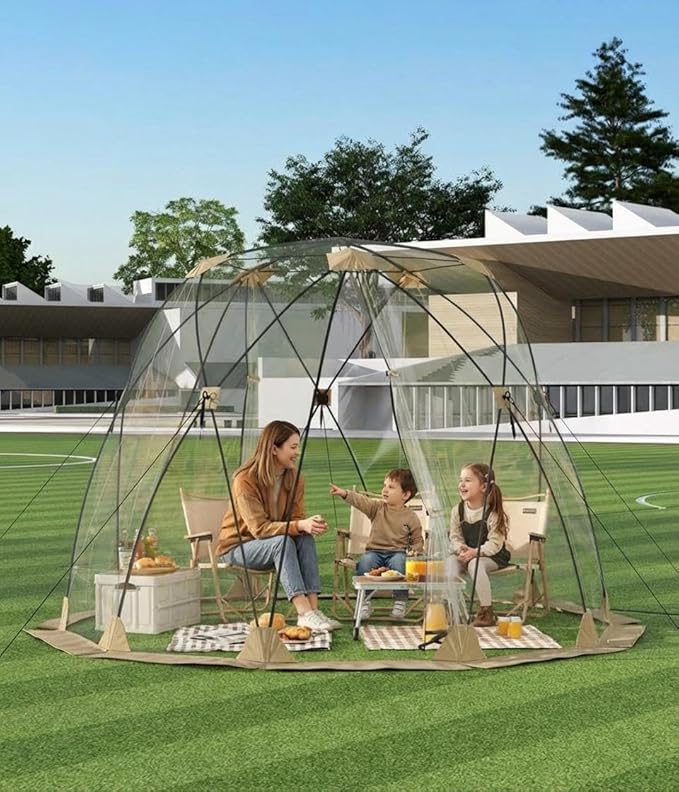10.5x10.5 ft Bubble Tent Igloo Tents Pop Up Dome 4-6 Person Outdoor Transparent Winter Waterproof Rainproof &amp Windproof All Weather for Camping Backyard Garden Patio Outdoor Events Snow