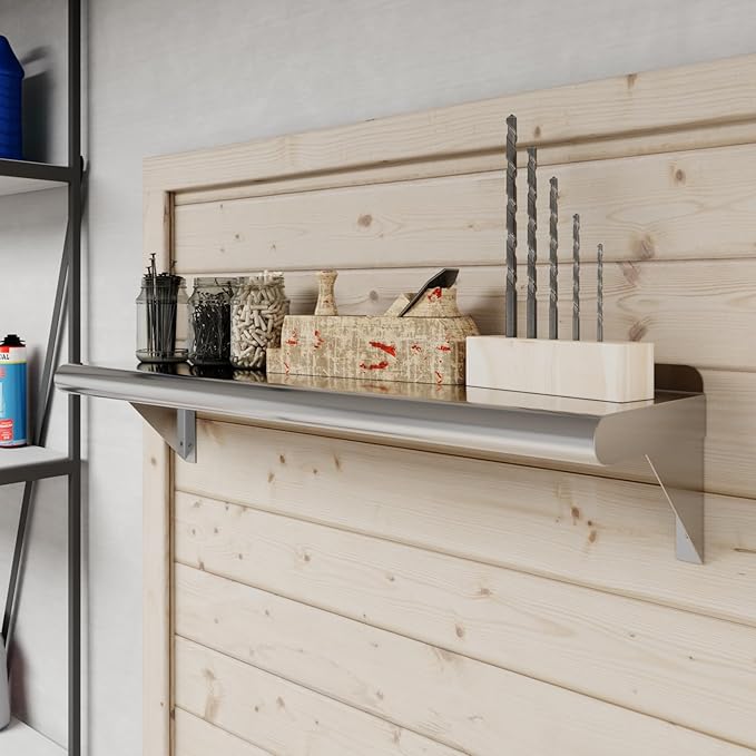 AmGood 8 X 30 Stainless Steel Wall Shelf | Metal Shelving | Garage Laundry Storage Utility Room | Restaurant Commercial Kitchen | NSF