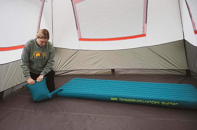 ALPS Mountaineering Pioneer Insulated Air Pad – Lightweight 4-Season Sleeping Pad with R-Value 6.6 Recycled Ripstop Fabric Reflective Heat Layers Pump Sack &amp Repair Kit for Camping and Backpack