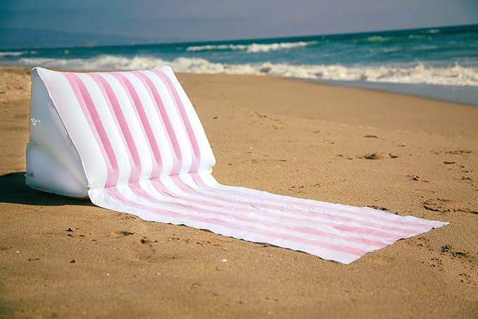 BeachBack Inflatable Beach Lounger - Beach Chair with Adjustable Back Support - Portable and Lightweight Air Sofa Chair for Lawn or Anywhere Outdoors