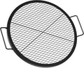 onlyfire Round Fire Pit Grill Grate Heavy-Duty Steel Cooking Grate with X-Marks Design Portable Campfire Grill for Outdoor BBQ Camping Picnics - 24 Inch