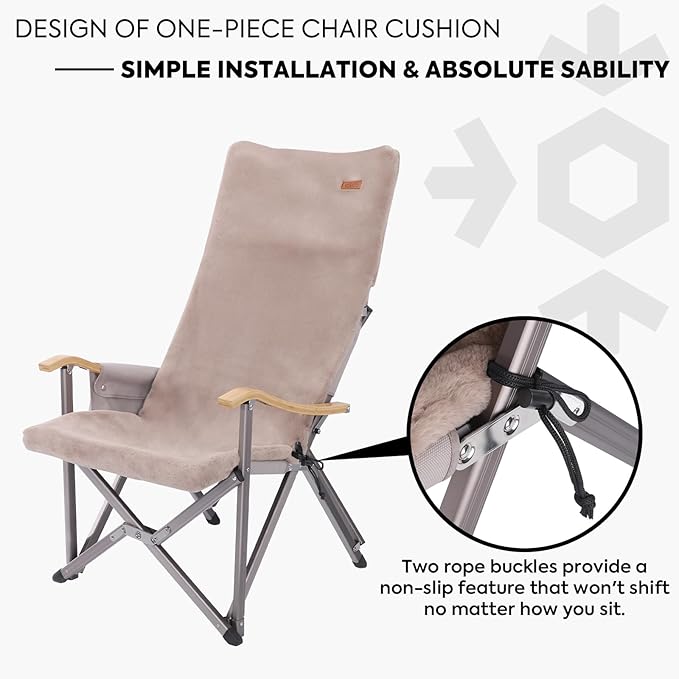 ICECO Plush Cushion High Back Chair Cushion Portable with Storage Bag Fits ICECO Hi1600 High Back Camping Chair 10-Year Warranty