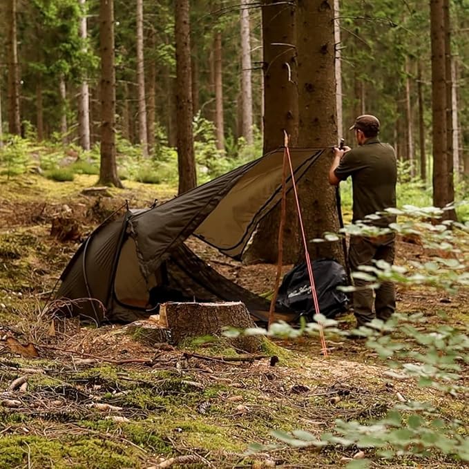 Onewind Ultralight One Person Tent Single Person Fishing Tent with Rainfly Poles Easy Setup for 3 Season Camping Hiking Backpacking