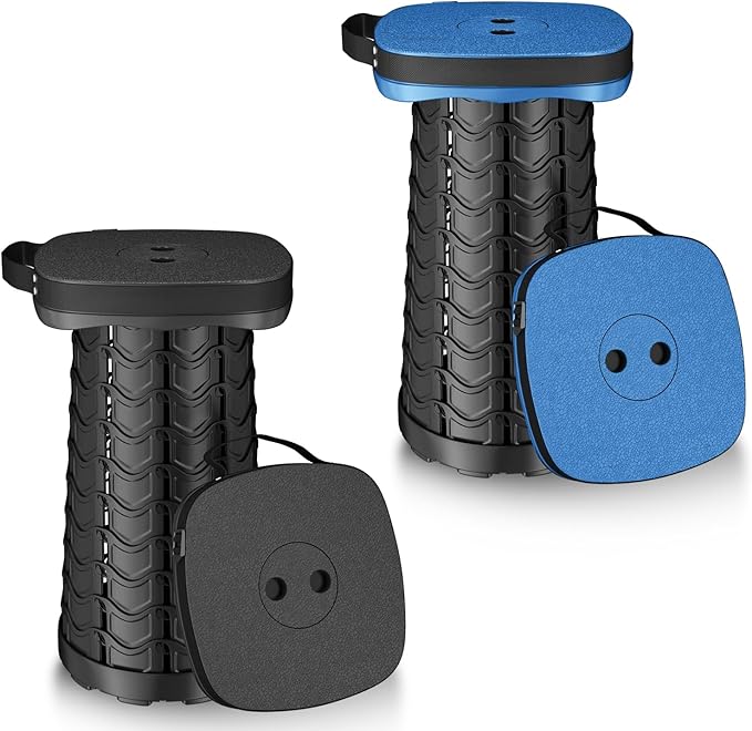 2 Pack Collapsible Stool - Lightweight Folding Stool 485lbs Capacity Portable for Adults Camping Fishing Hiking Outdoor Travel