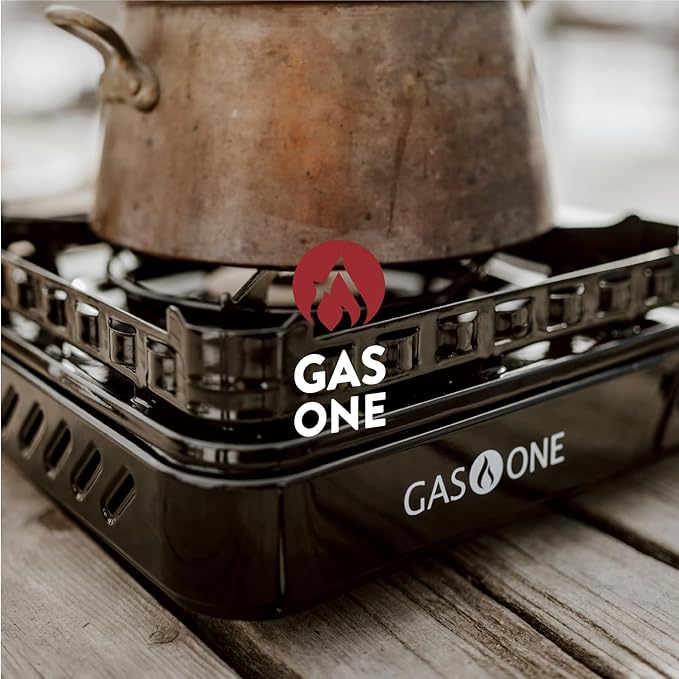 GasOne 15000 BTU Propane or Butane Stove Dual Fuel Stove Portable Camping Stove - Patented - with Carrying Case Great for Emergency Preparedness Kit