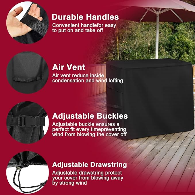 Outdoor Dining Cart Cover for Royal Gourmet Cart Flattop Worktable PC3401S PC3401B for 40 inch Outdoor Utility Cart 600D Outdoor Waterproof Weather Resistant Cover
