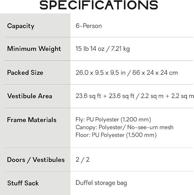 NEMO Equipment Aurora Highrise 3 Season Family Car Camping Tent