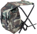 UNISTRENGH Foldable Camping Chair Backpack Stool with Cooler Insulated Picnic Bag for Outdoor Indoor Fishing Travel Beach BBQ (Camouflage)