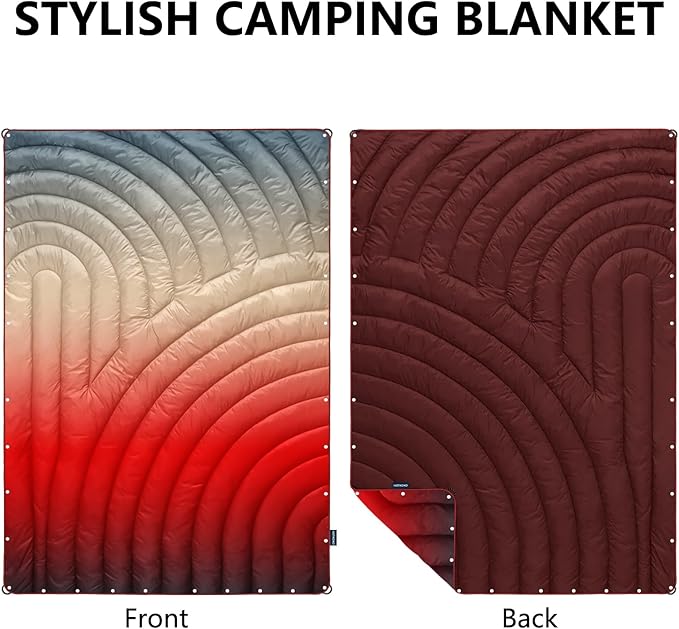 Camping BlanketPuffy Lightweight Outdoor Blanket for Traveling Stadium Hiking Picnics