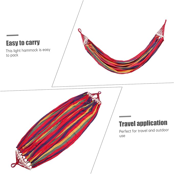Mipcase Camping Beach Hammock Outdoor Canvas Swing Portable Lounger for Family