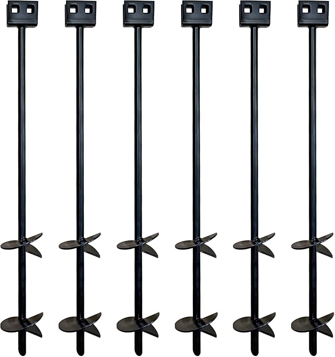 3/4 x 30 Mobile Home Double Disk Earth Auger Anchor Heavy Duty Steel - RV Camping Tents Trampolines Deer Stands (6 Pack)
