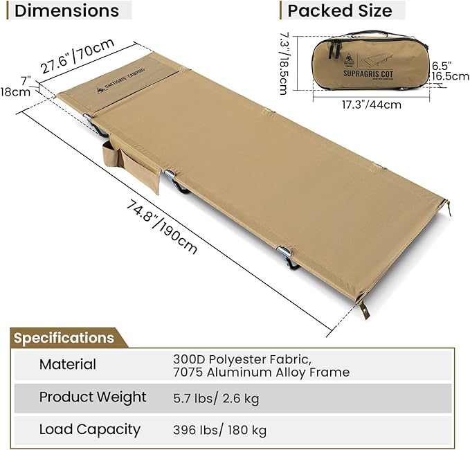 OneTigris SUPRAGRIS Camping Cot Dipper Camping Table