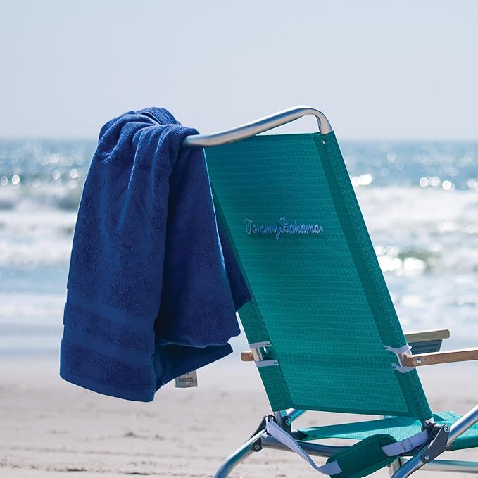 Tommy Bahama 5-Position Lay Flat Cup Holder and Towel Bar Beach Chair