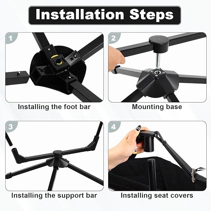 Hammock Camping Chair with Adjustable Backrest Foldable Camping Chairs for Adults with 360-degree Swivel Base Portable Chair Used for Office Work Picnic Hiking