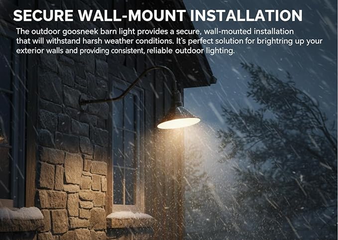 AGB101-AS20-BZ Gooseneck Barn Light - Bronze Outdoor Dome with Incandescent Downlight | Wall-Mount Fixture for Patios Gardens Pathways and Large Outdoor Living Spaces