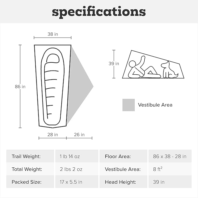 Big Agnes Tiger Wall UL - Ultralight Backpacking Tent 3-Season Semi-Freestanding Side-Entry Shelter for Camping &amp Backpacking -1 2 &amp 3 Person