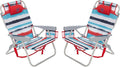 Banana Boat Folding Beach Chair Lightweight Backpack Chairs for Adults 5-Position with Lay Flat Outdoor Heavy Duty Beach Chair (Red Multi (2 Pack))