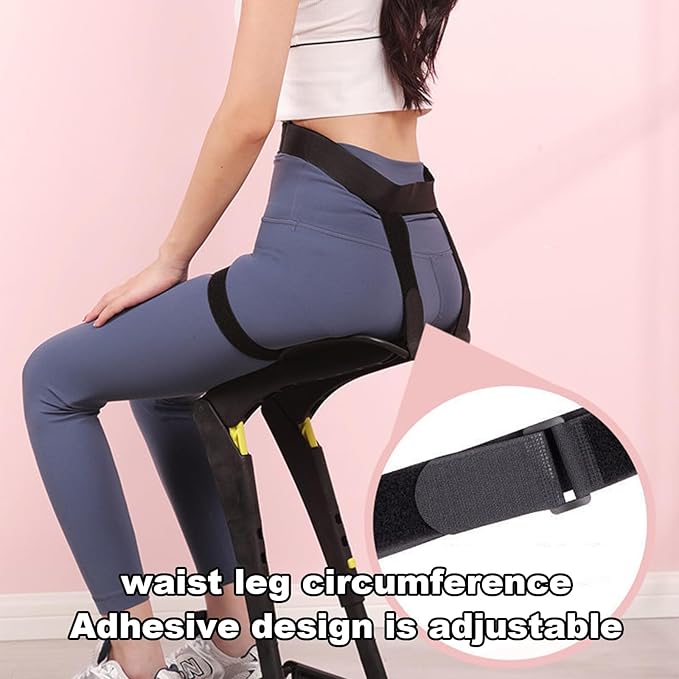 Wearable Chair Exoskeleton Seat with Carry Pouch Lightweight Portable Invisible Chair with 5 Adjustable Heights 300lbs Capacity for Camping Fishing Waiting(Black)