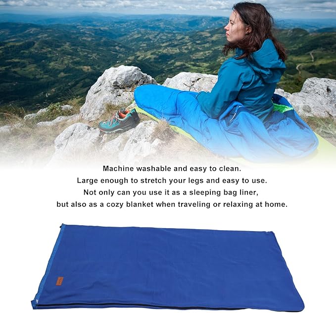 Sleeping Bag Liner Super Thick Fleece Soft Sleeping Bag Liner Blanket for Camping Travel Backpacking (Green)