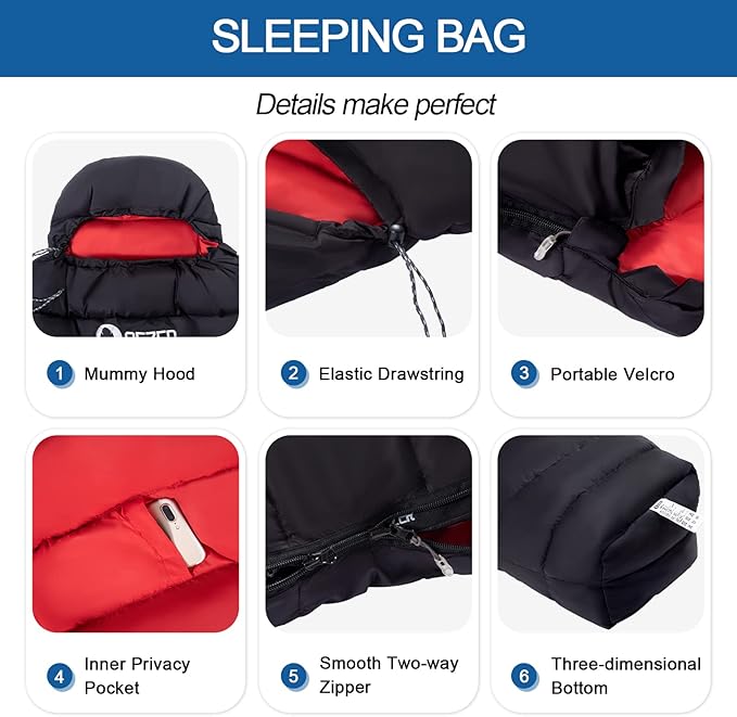Summer Sleeping Bag with Sleeping pad and Detachable Inflatable Pillow