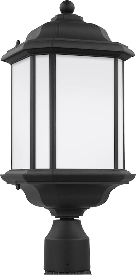 Sea Gull Lighting 82529-12 Kent One-Light Outdoor Post Lantern Outside Lighting Black Finish
