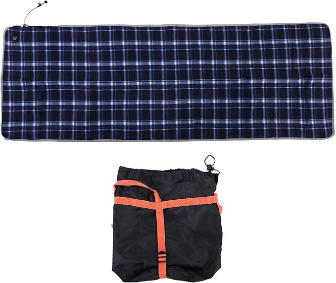 Diydeg USB Heated Sleeping Bag Liner 5 Heating Zones 3 Temperature Levels Heated Sleeping Pad with Compact Bag for Cold Weather Camping Hiking Backpacking