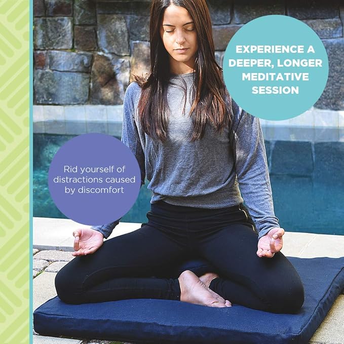Bean Products Hemp Zafu Meditation Cushion for Sitting on Floor Hemp Yoga Pillow Zafu Meditation Pillow Zen Seiza Kneeling Prayer Pad Support - Made in USA - Round Natural