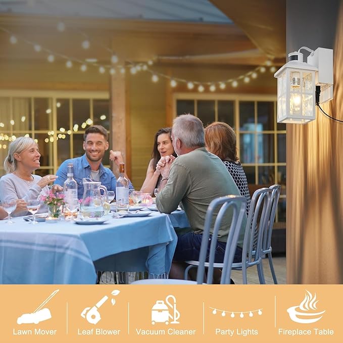 Porch Light with GFCI Outlet with Remote Dusk to Dawn Outdoor Lighting with Outlet Upgraded 4 Lighting Modes Motion Sensor Outdoor Lights Waterproof Outside Lights for House Patio Garage Front Door