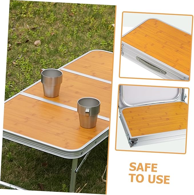 HANABASS 1set Outdoor Portable Folding Camping Table Lightweight Picnic Table for Hiking Bbqs and Tailgating Compact Design Carry Bag for