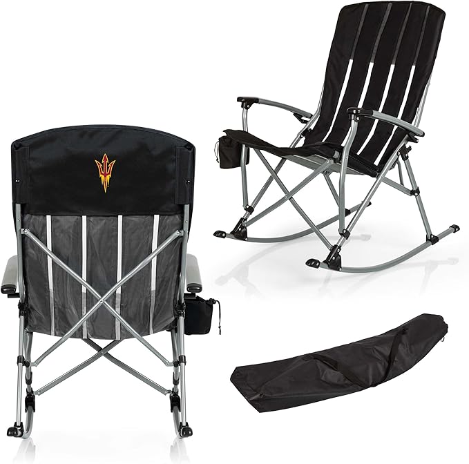 Picnic TIME NCAA Unisex-Adult NCAA Outdoor Rocking Camp Chair XL Heavy Duty Camping Chair for Adults