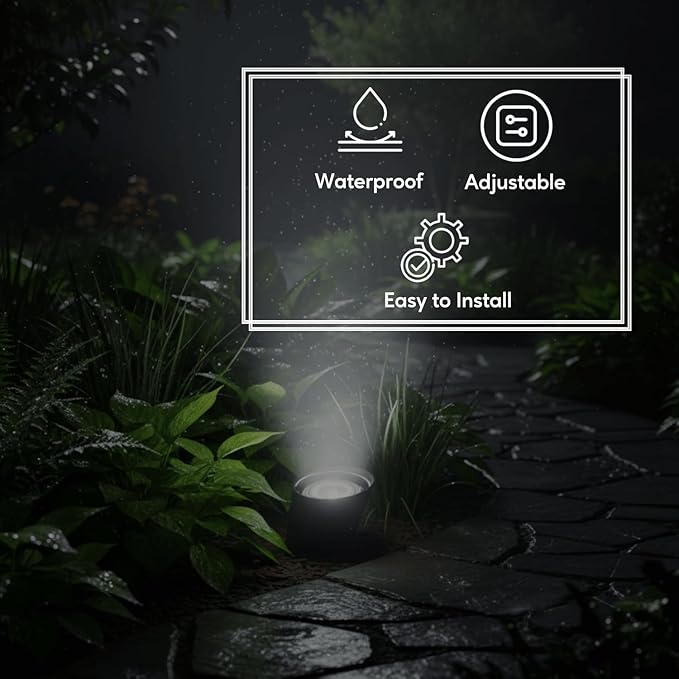 Ironsmith Lighting Products In Ground Well Light Fixture with Clear Cover - Adjustable Gimbal Ring Clear Bulb Cover and Light Socket Kit Included Halogen and LED Bulbs Support - Black