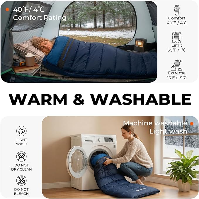 Cotton Flannel XXL Sleeping Bags for Adults Cold Weather Camping Sleeping Bag for Adults Kids Teens with Compression SackCamping Gear for TravelingHikingClimbingOutdoorIndoor