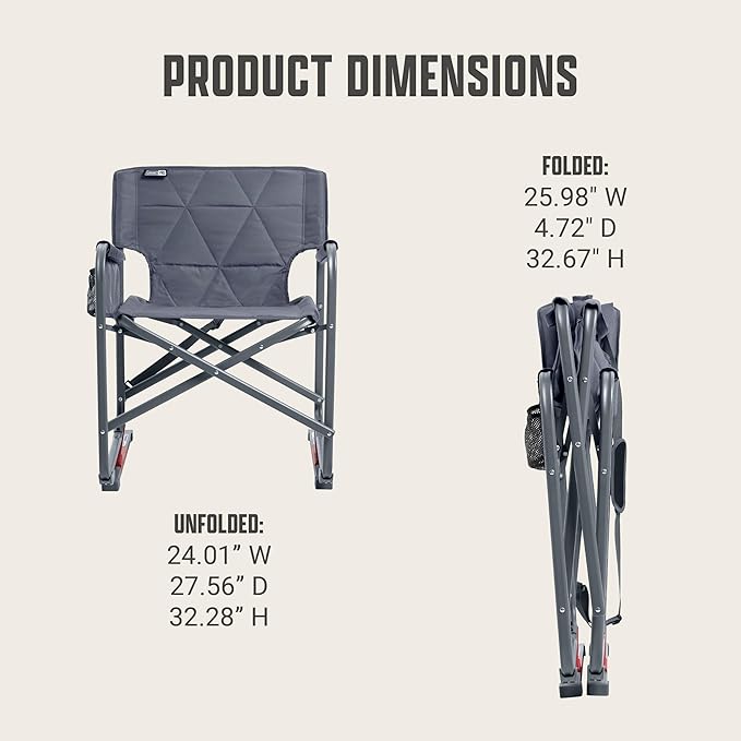 Coleman Pro Rocker Chair Easy &amp Fast Folding Up to 250lb Capacity Great for Camping Easily Portable Mussel