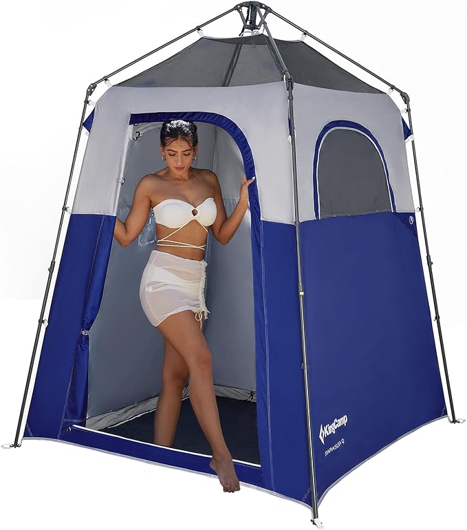 KingCamp Instant Shower Tent Portable Superior Stable Privacy Shelter Large Room Outdoor Toilet Tent with Floor for Beach Camping &amp Hiking Setup in Under 60s