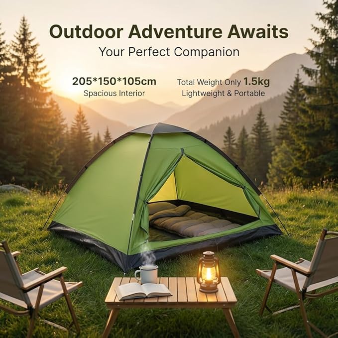 1-Person Dome Tent for Camping Waterproof Lightweight Portable Backpacking Orange/Blue/Army Green/Green