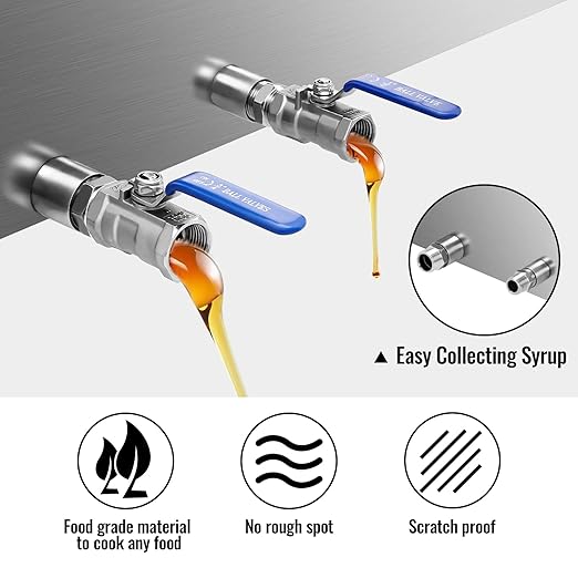 Maple Syrup Evaporator Pan 48x24x9.5 Inch Stainless Steel Syrup Evaporator Heavy Duty Maple Syrup Boiling Pan for Boiling Maple Syrup