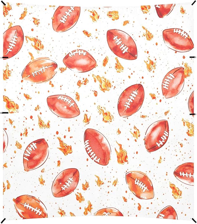 Pattern Rugby Fire Red Pattern Camping Sun Shelter Beach Tent Portable Beach Sun Shade Outdoor Canopy for Camping Trips Fishing Picnic