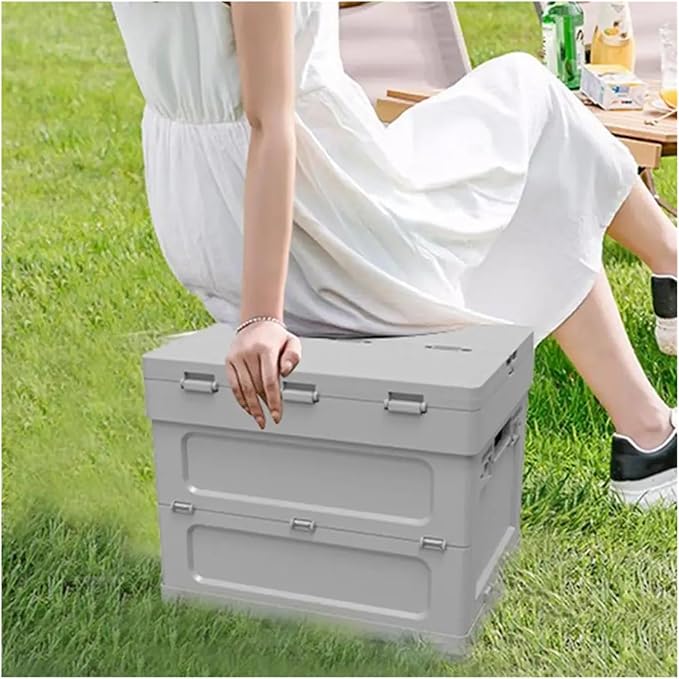 Folding Table with Storage Container Portable Folding Table with Storage Capacity for Outdoor