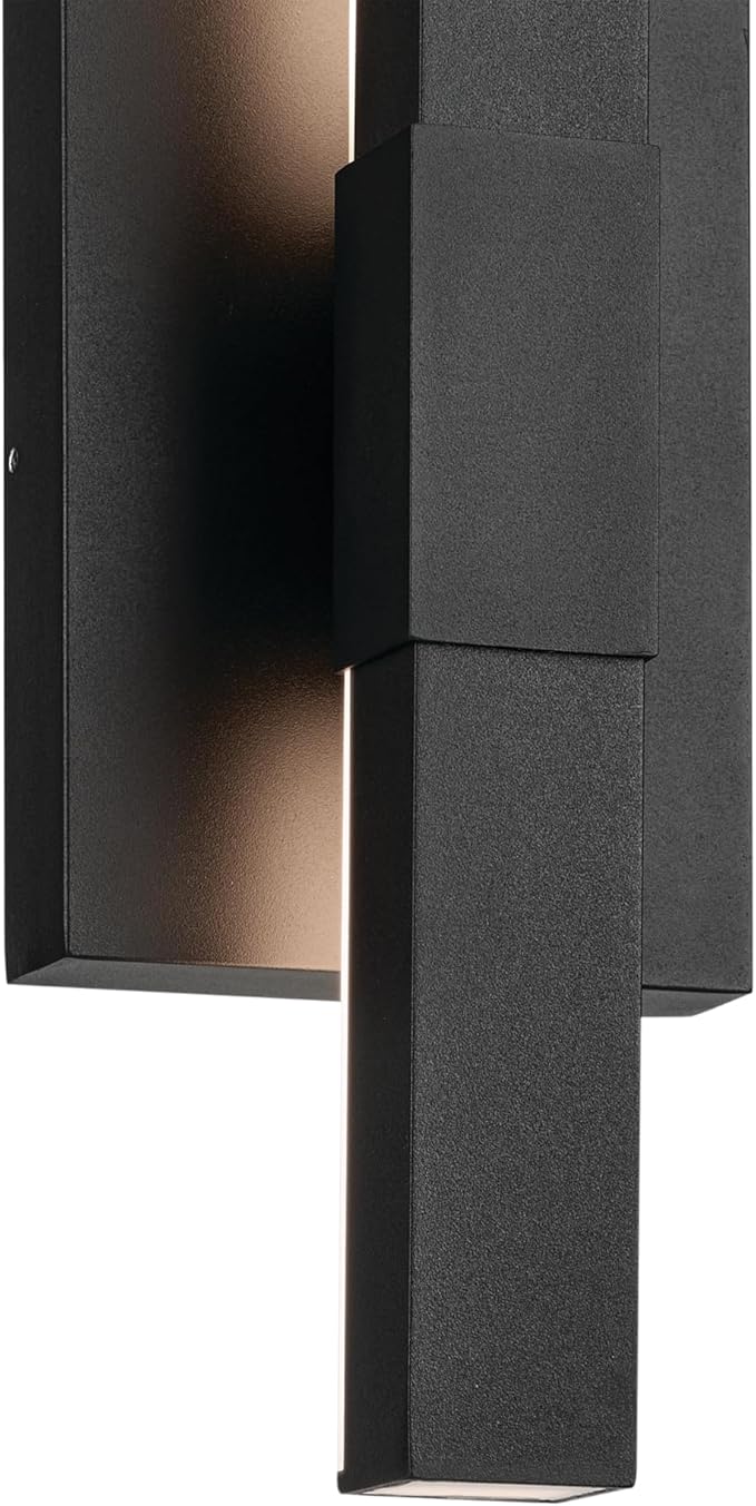 Kichler Nocar 22.25 inch LED Outdoor Wall Light in Textured Black for Walls Exterior Doors Garage Porch or Patio Walls (30 H x 5 W x 3.5 Ext.) 59145BKT