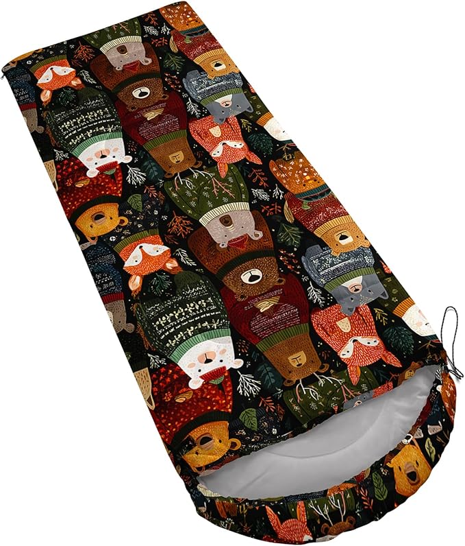 AILONEN Cartoon Camping Sleeping Bag for Boys Girls AdultsLightweight &amp Waterproof3 Season Warm &amp Cold WeatherPortablePrinted Sleeping BagTravelingCampingHiking